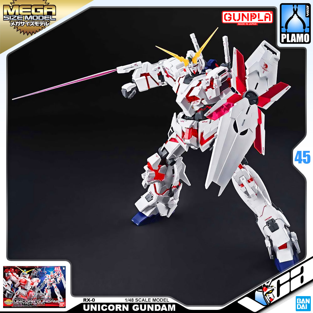 Bandai Gunpla Mega Size 1/48 RX-0 Unicorn Gundam (Destroy Mode) Large Big Plastic Model Action Toy VCA Singapore