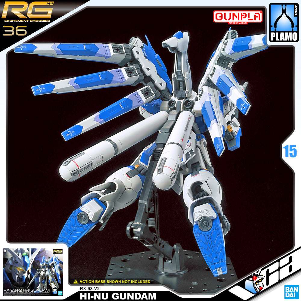 Bandai Gunpla Real Grade 1/144 RG RX-93-V2 Hi-Nu Gundam Plastic Model Action Toy VCA Singapore