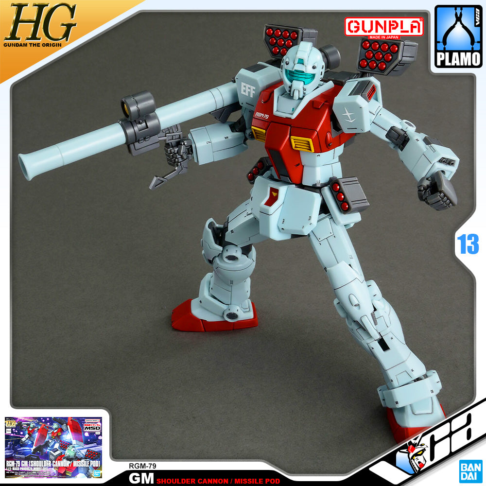 Bandai High Grade The Origin 1/144 HG RGM-79 GM Shoulder Cannon Missile Pod Plastic Action Toy VCA Gundam Singapore
