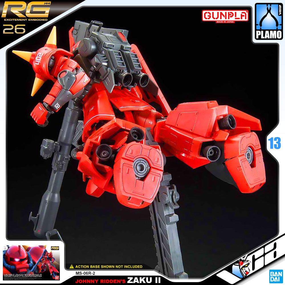 Bandai Gunpla Real Grade 1/144 RG MS-06R-2 Johnny Ridden's Zaku II Plastic Model Toy VCA Gundam Singapore