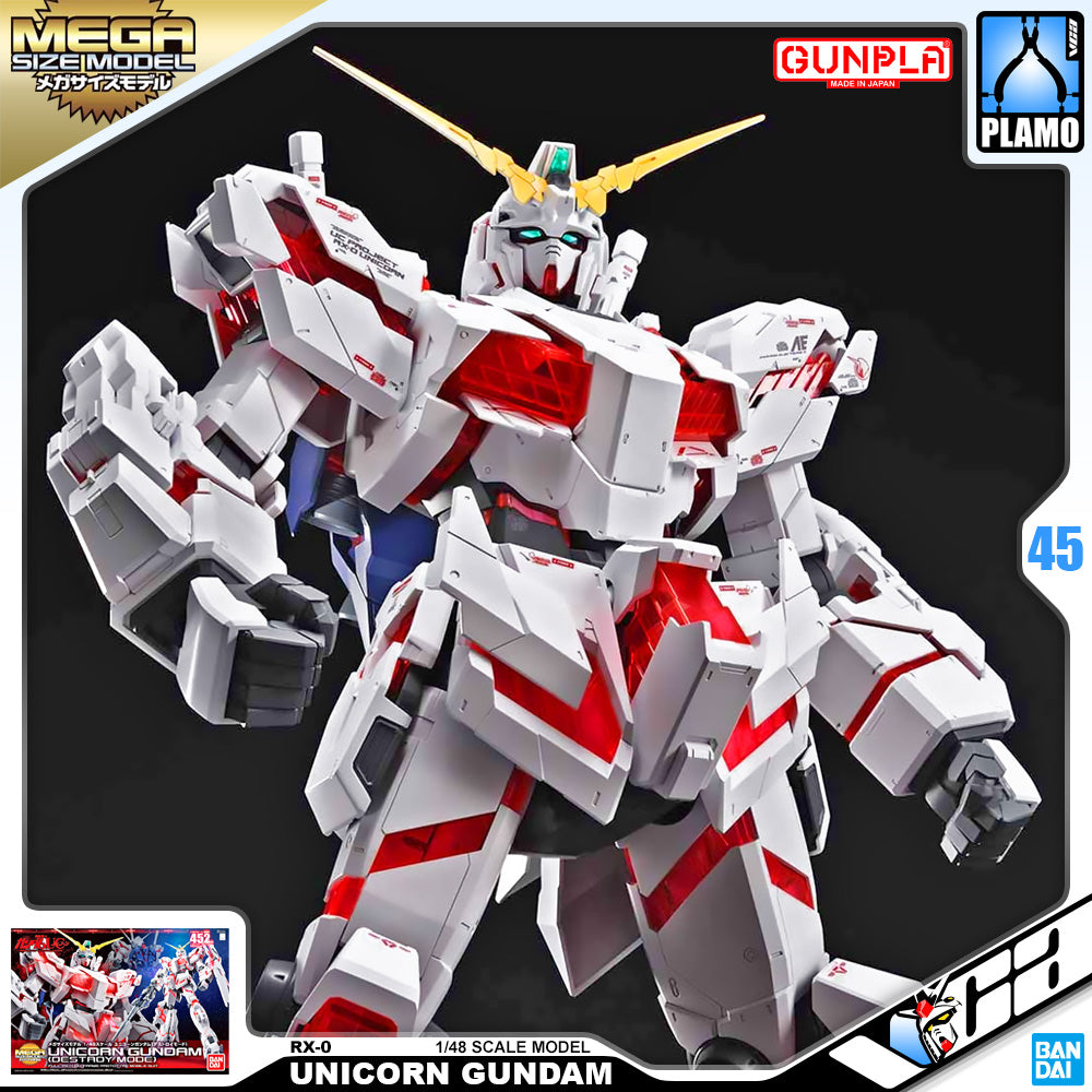 Bandai Gunpla Mega Size 1/48 RX-0 Unicorn Gundam (Destroy Mode) Large Big Plastic Model Action Toy VCA Singapore