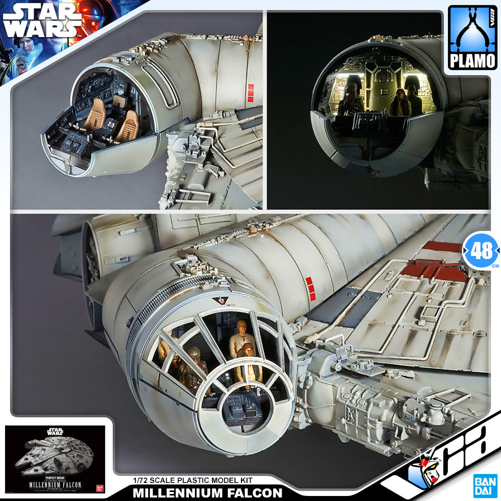 PREMIUM BANDAI STAR WARS PERFECT GRADE PG 1/72 MILLENNIUM FALCON BIG SCALE PLASTIC MODEL TOY KIT VCA GUNDAM SINGAPORE