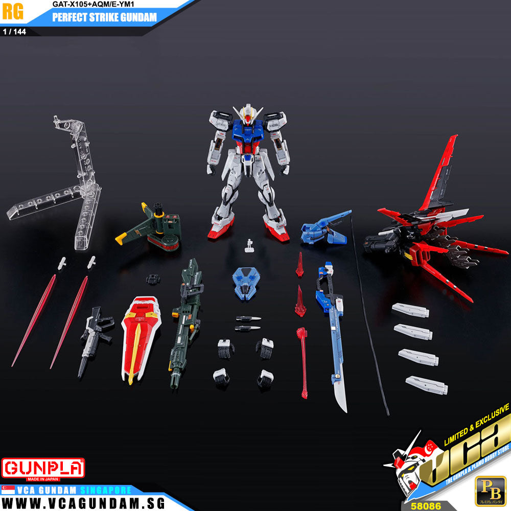 Premium Bandai Real Grade RG Perfect Strike Gundam Action Figure Toy Kit VCA Singapore