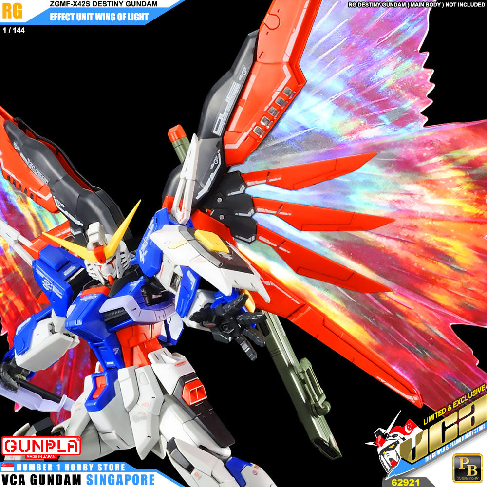 Premium Bandai Gunpla Effect Unit Wing of Light for RG Destiny Gundam Action Figure Toy Kit VCA Singapore