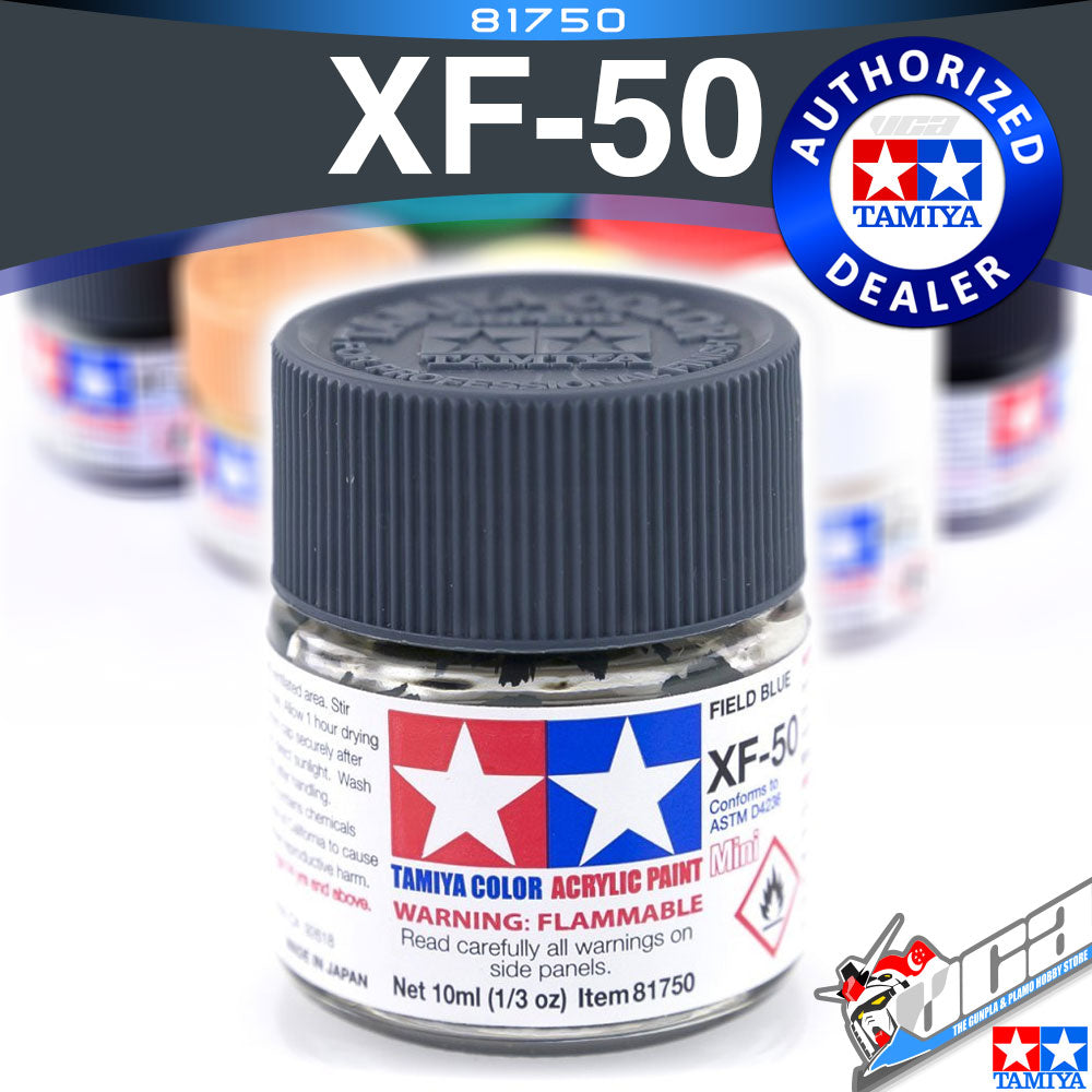 TAMIYA 81750 XF-50 FIELD BLUE ACRYLIC MINI 10ML PLASTIC MODEL HOBBY ACTION FIGURE TOY PAINT VCA GUNDAM SINGAPORE