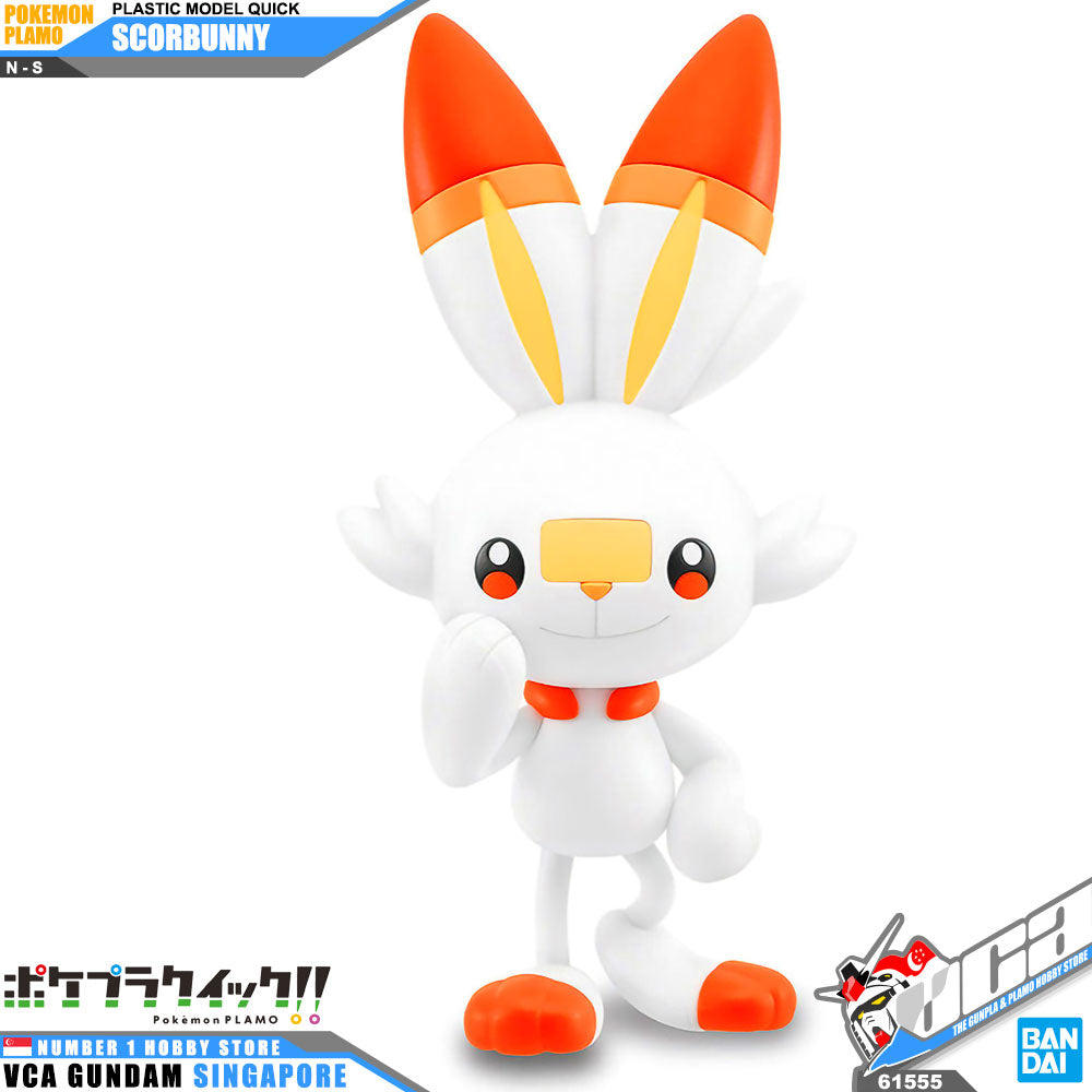 Bandai Pokemon Plamo Collection Quick  05 Scorbunny Action Figure Toy Model Kit VCA Gundam Singapore