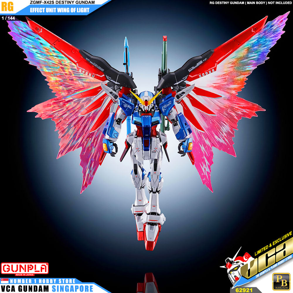 Premium Bandai Gunpla Effect Unit Wing of Light for RG Destiny Gundam Action Figure Toy Kit VCA Singapore