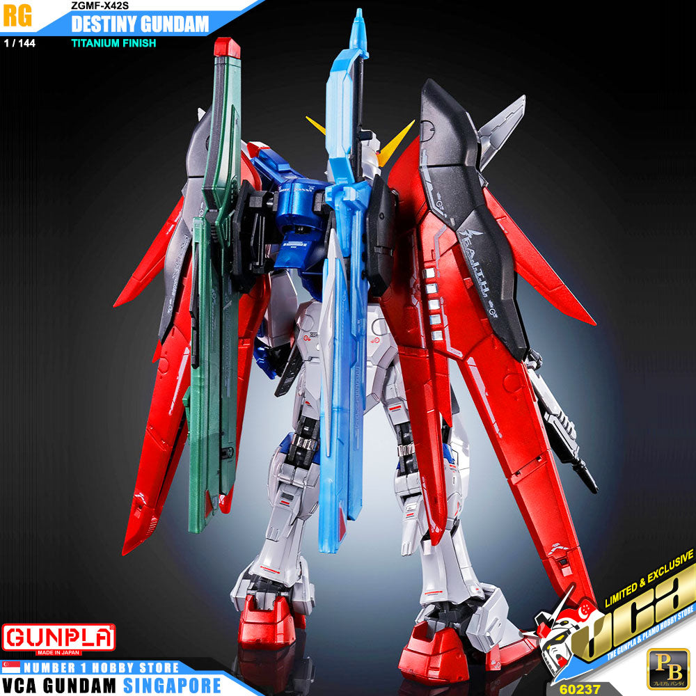 Premium Bandai Gunpla Real Grade RG Destiny Gundam Titanium Finish Action Figure Toy Kit VCA Singapore