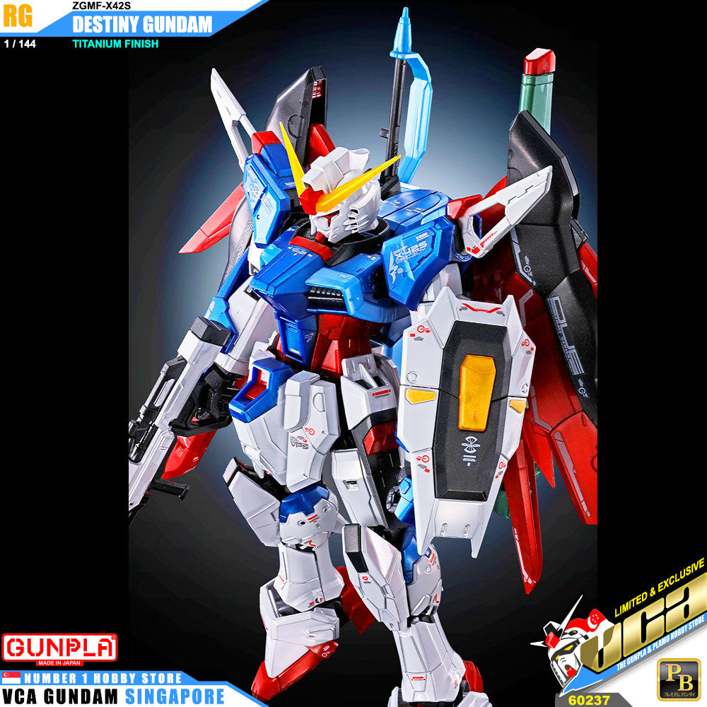 Premium Bandai Gunpla Real Grade RG Destiny Gundam Titanium Finish Action Figure Toy Kit VCA Singapore