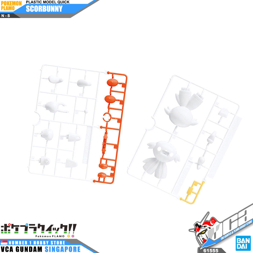 Bandai Pokemon Plamo Collection Quick 05 Scorbunny Action Figure Toy Model Kit VCA Gundam Singapore