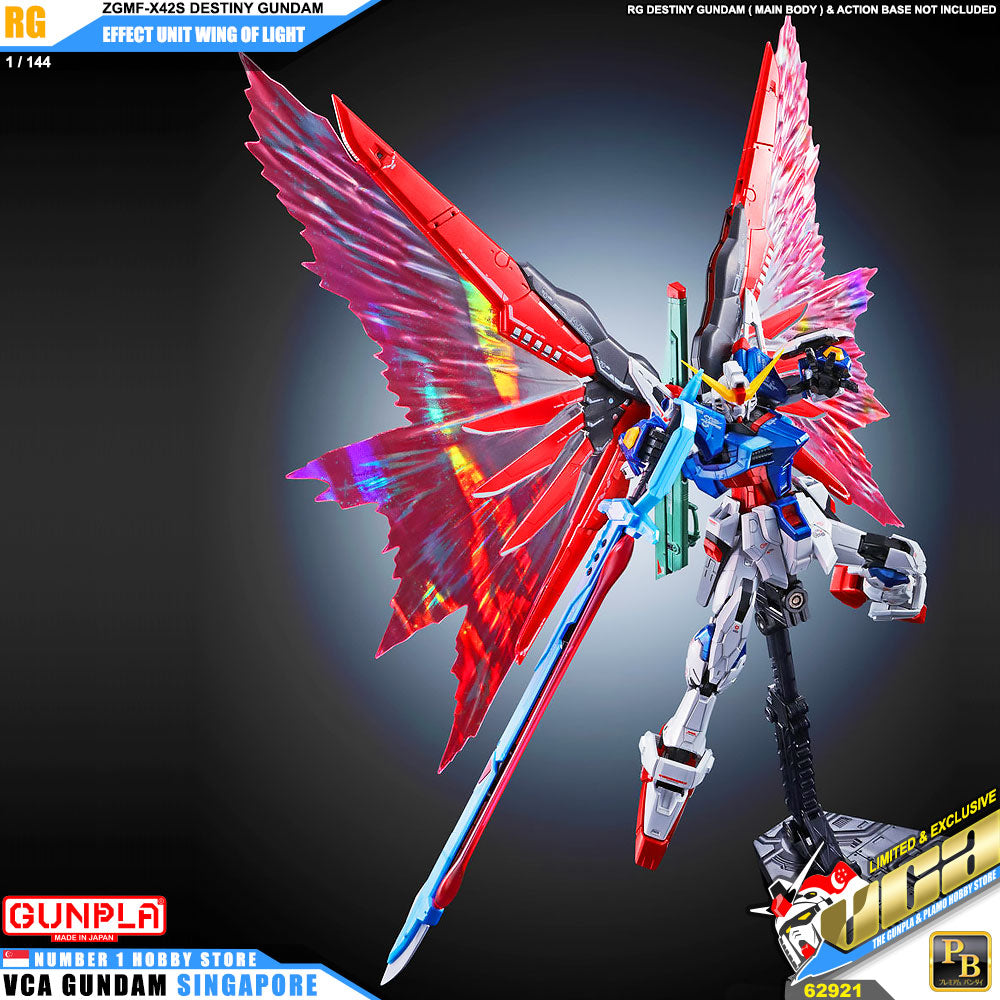 Premium Bandai Gunpla Effect Unit Wing of Light for RG Destiny Gundam Action Figure Toy Kit VCA Singapore