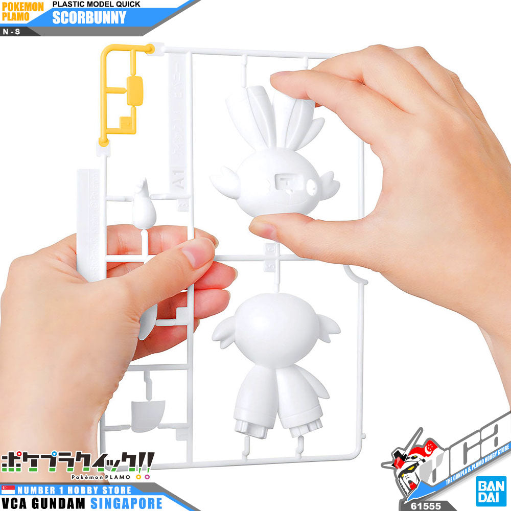 Bandai Pokemon Plamo Collection Quick 05 Scorbunny Action Figure Toy Model Kit VCA Gundam Singapore