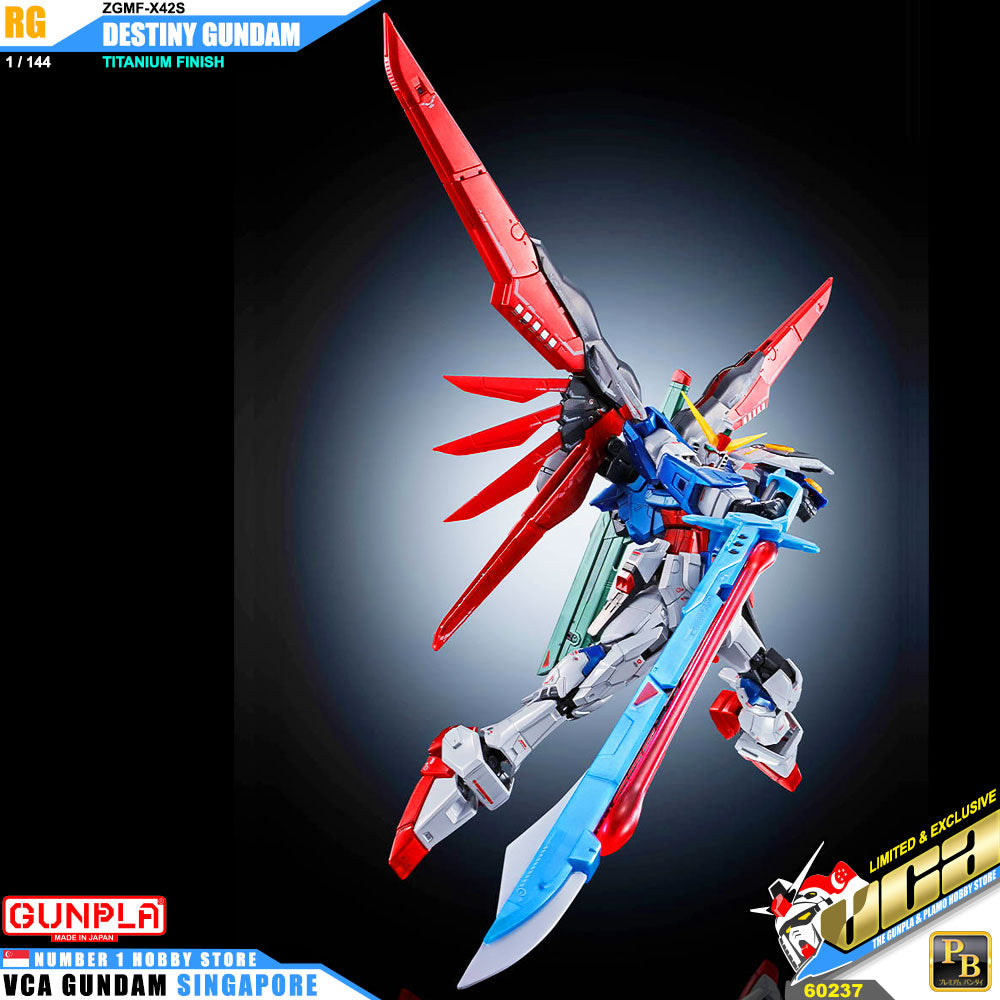 Premium Bandai Gunpla Real Grade RG Destiny Gundam Titanium Finish Action Figure Toy Kit VCA Singapore