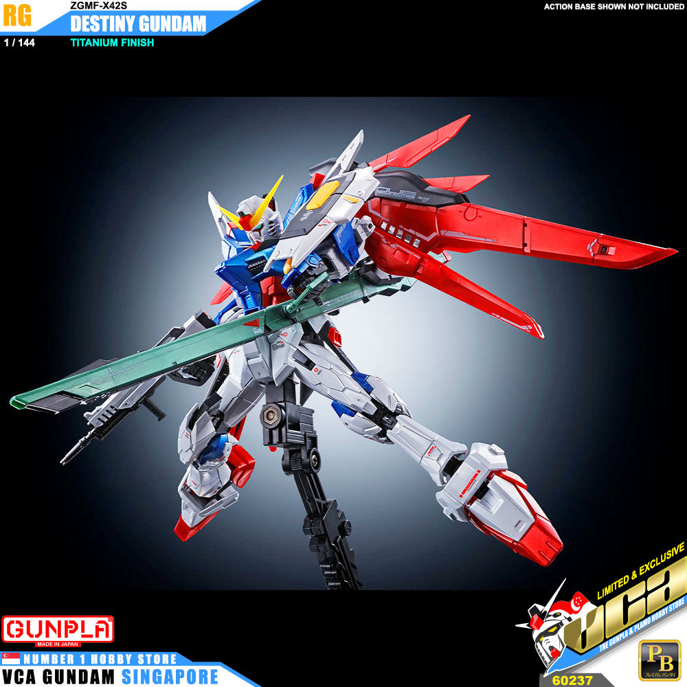 Premium Bandai Gunpla Real Grade RG Destiny Gundam Titanium Finish Action Figure Toy Kit VCA Singapore