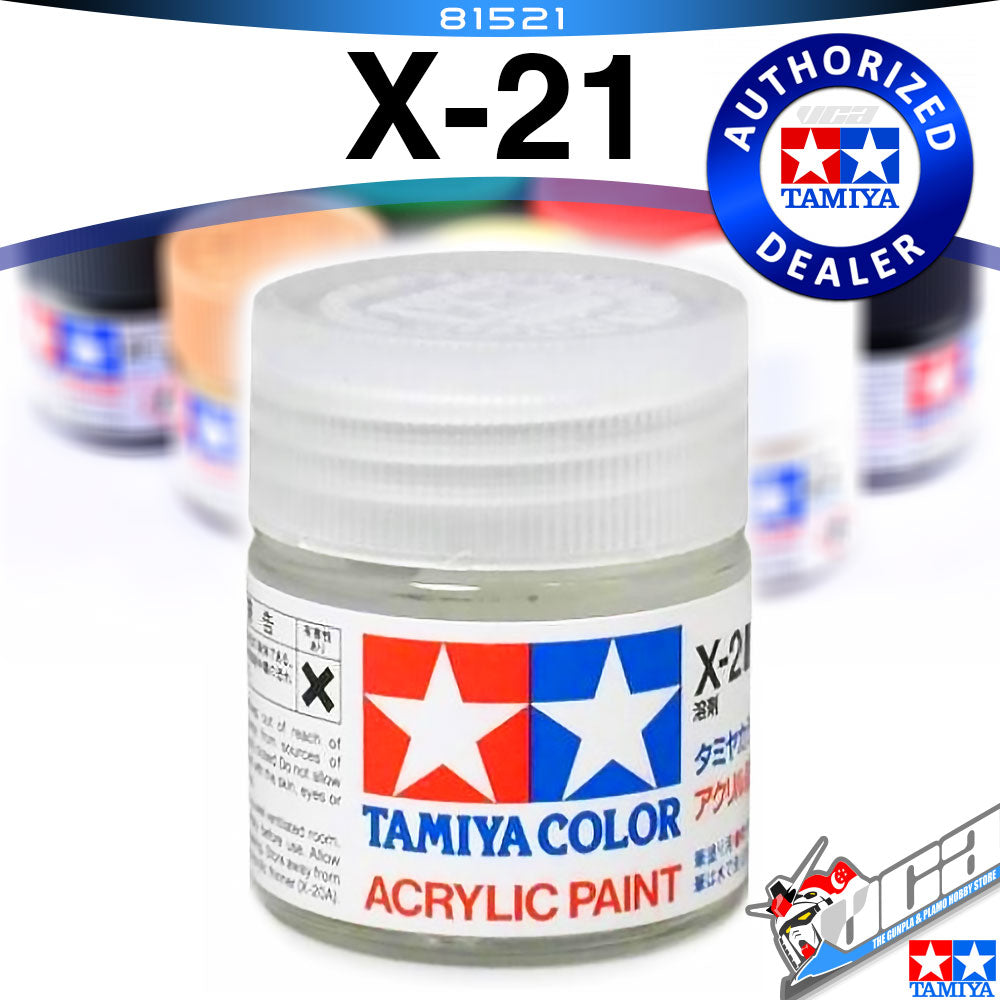 TAMIYA 81521 X-21 FLAT BASE ACRYLIC MINI 10ML PLASTIC MODEL HOBBY ACTION FIGURE TOY PAINT VCA GUNDAM SINGAPORE (Copy)