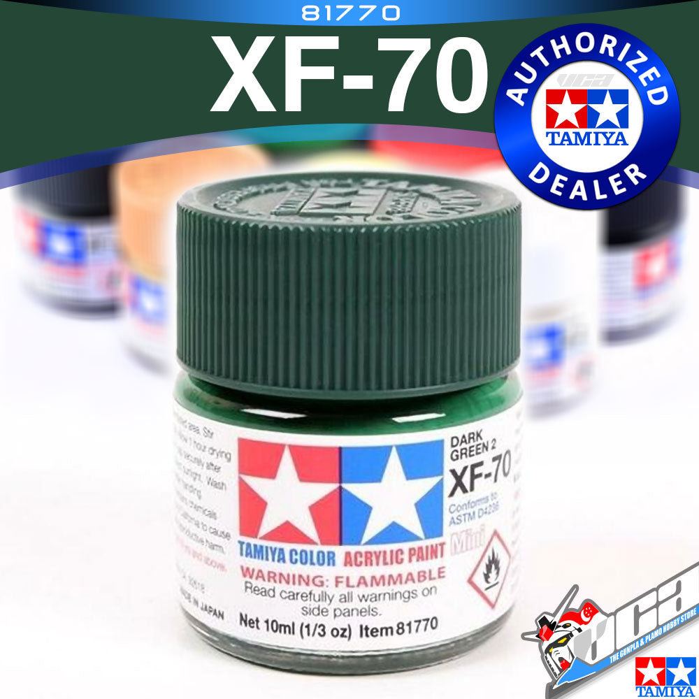 TAMIYA 81770 XF-70 DARK GREEN 2 IJN ACRYLIC MINI 10ML PLASTIC MODEL HOBBY ACTION FIGURE TOY PAINT VCA GUNDAM SINGAPORE