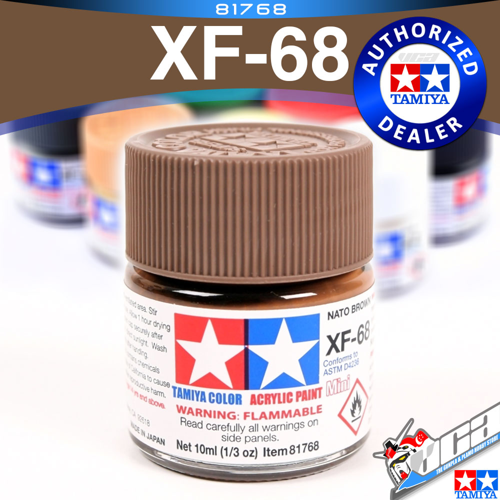 TAMIYA 81768 XF-68 NATO BROWN ACRYLIC MINI 10ML PLASTIC MODEL HOBBY ACTION FIGURE TOY PAINT VCA GUNDAM SINGAPORE