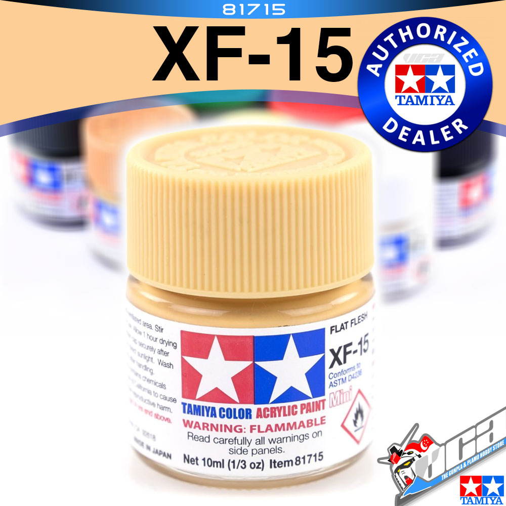 TAMIYA 81715 XF-15 FLAT FLESH ACRYLIC MINI 10ML PLASTIC MODEL HOBBY ACTION FIGURE TOY PAINT VCA GUNDAM SINGAPORE