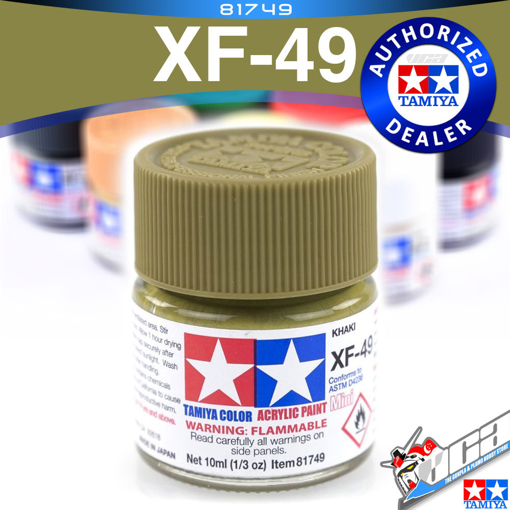 TAMIYA 81749 XF-49 KHAKI ACRYLIC MINI 10ML PLASTIC MODEL HOBBY ACTION FIGURE TOY PAINT VCA GUNDAM SINGAPORE