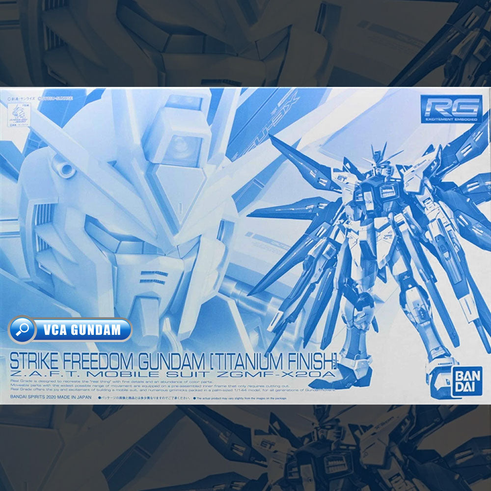 Premium Bandai Gunpla Real Grade RG Strike Freedom Gundam Titanium Finish Action Figure Toy Kit VCA Singapore