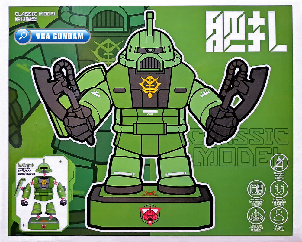 FATBOY MODEL CHONKER FAT CUTE MS-06 Green Zaku II MAGNETIC ACTION FIGURE MODEL TOY VCA GUNDAM SINGAPORE