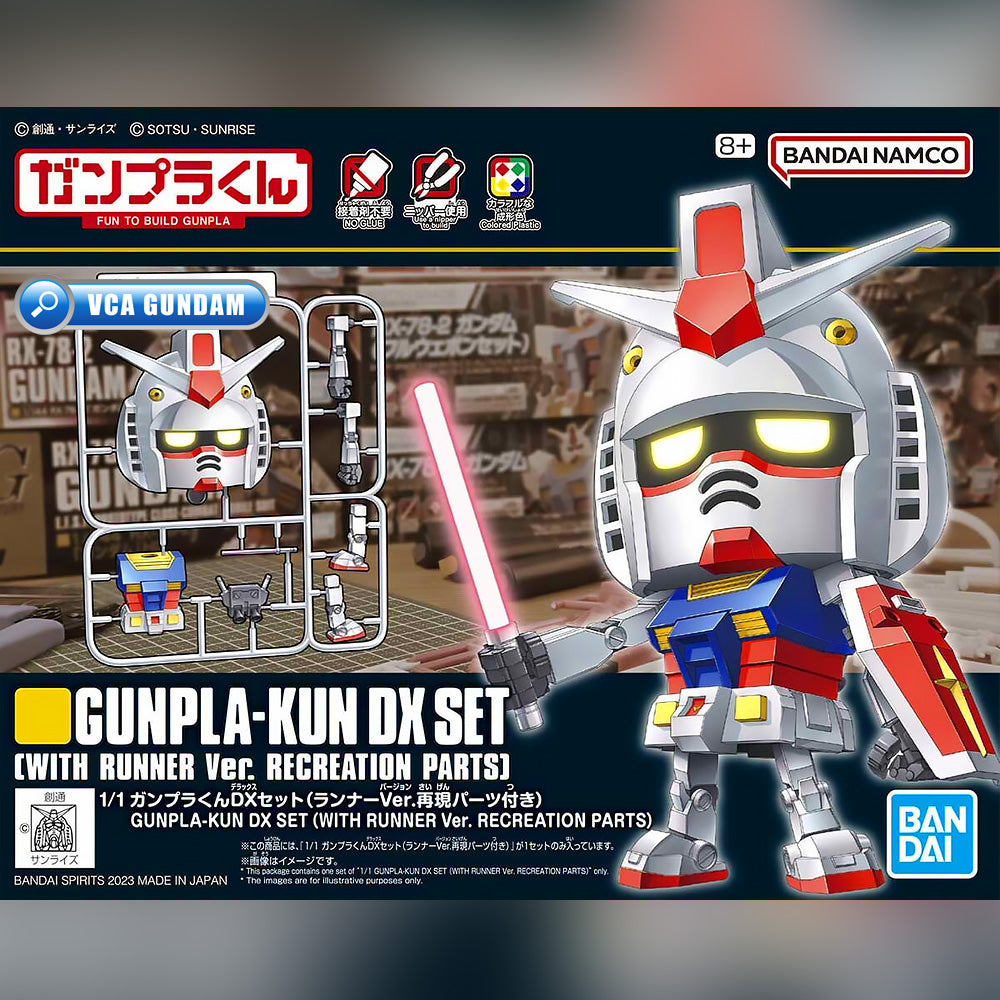 Bandai Gunpla-Kun DX Set RX-78-2 Gundam With Runner Ver. Recreation Parts VCA Singapore
