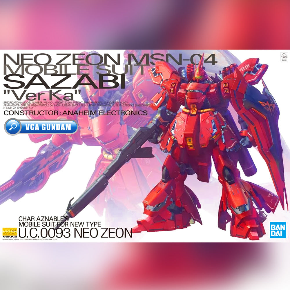 Bandai Gunpla Master Grade 1/100 MG Sazabi Ver Ka Plastic Model Toy VCA Gundam Singapore