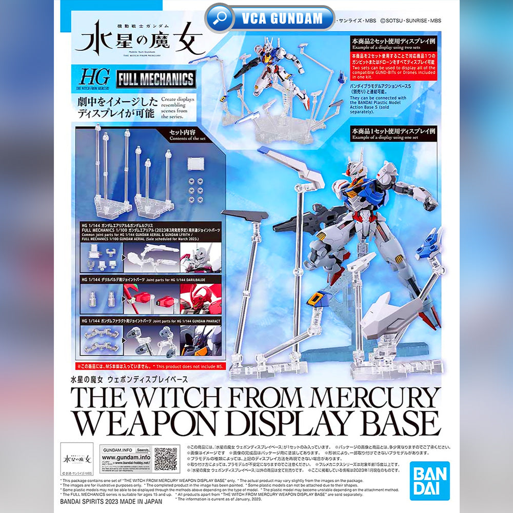 Bandai Gunpla The Witch From Mercury Weapon Display Base Gundam Display Stand Holder Base VCA Singapore