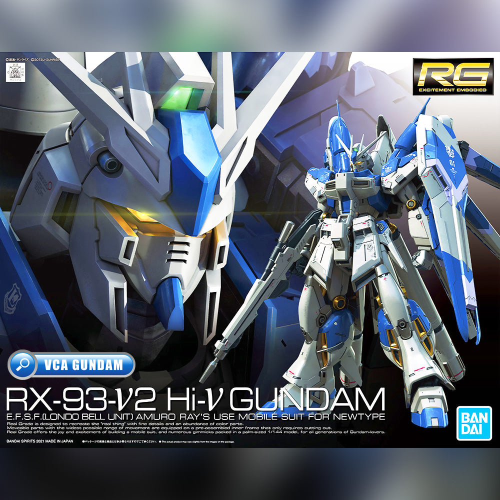 Bandai Gunpla Real Grade 1/144 RG RX-93-V2 Hi-Nu Gundam Plastic Model Action Toy VCA Singapore