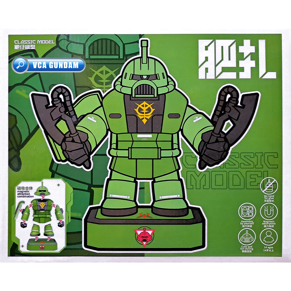 FATBOY MODEL CHONKER FAT CUTE MS-06 Green Zaku II MAGNETIC ACTION FIGURE MODEL TOY VCA GUNDAM SINGAPORE