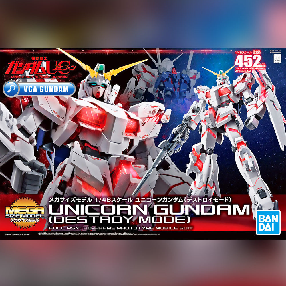 Bandai Gunpla Mega Size 1/48 RX-0 Unicorn Gundam (Destroy Mode) Large Big Plastic Model Action Toy VCA Singapore