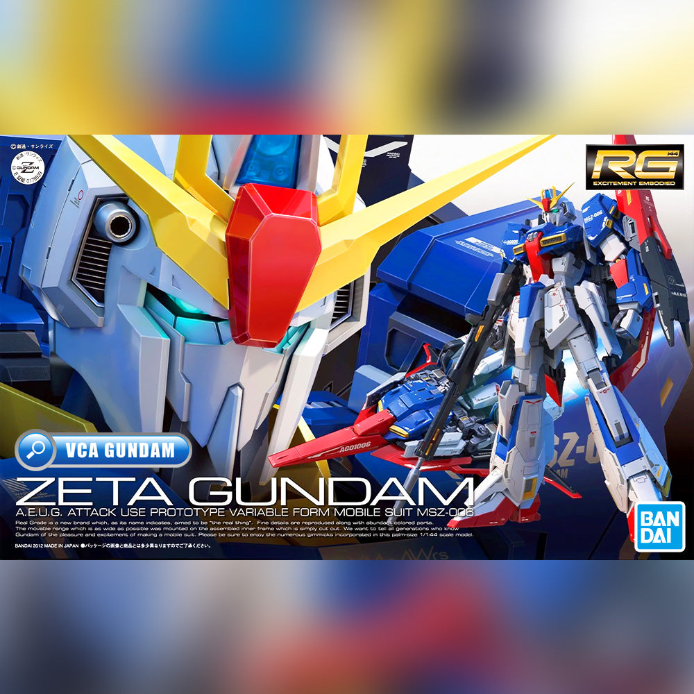 Bandai Gunpla Real Grade MSZ-006 Zeta Gundam Action Figure Toy Model Kit VCA Singapore