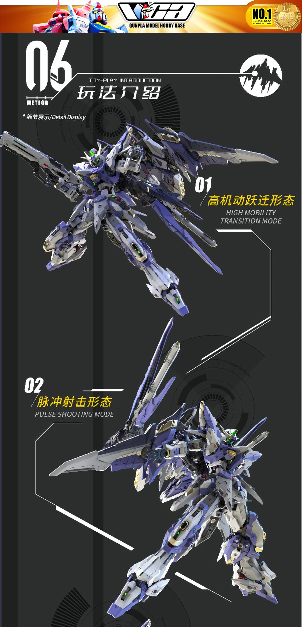 Vientiane Fusion 万象聚变 Meteor 流星 Metal Build Structure Action Figure Mechapla Model Kit VCA Gundam Singapore