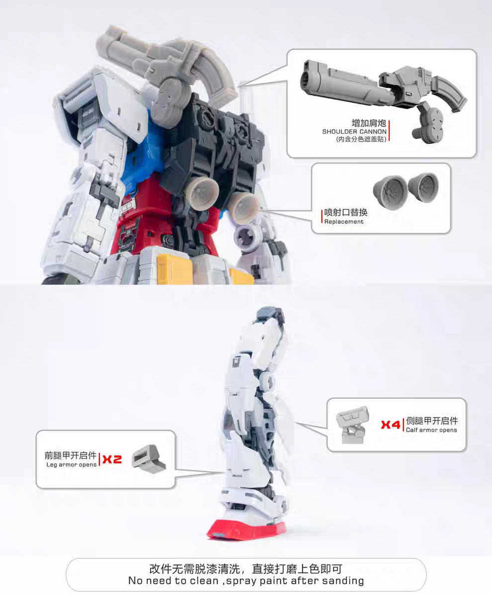 TAS UPGRADE PARTS FOR RG RX78-2 VER 2.0