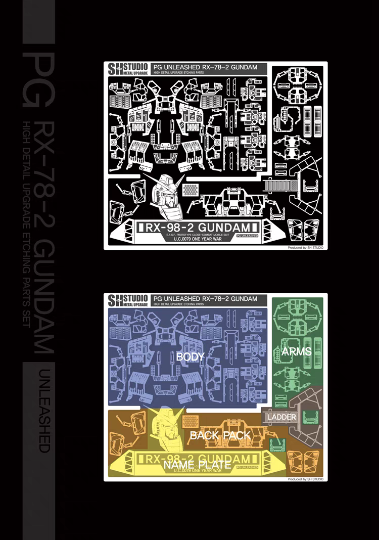 SH STUDIO PG UNLEASHED RX_78-2 METAL UPGRADE ETCHING PARTS