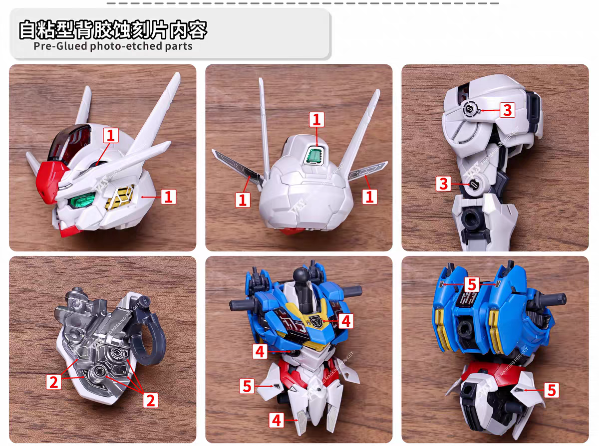 TAS MGSD GUNDAM AERIAL METAL UPGRADE ETCHING PARTS