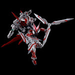 Premium Bandai Gunpla Real Grade 1/144 RG Gundam Astray Red Dragon Action Figure Model Toy Kit VCA Singapore Mechanical robot model with red and gray design on a black background