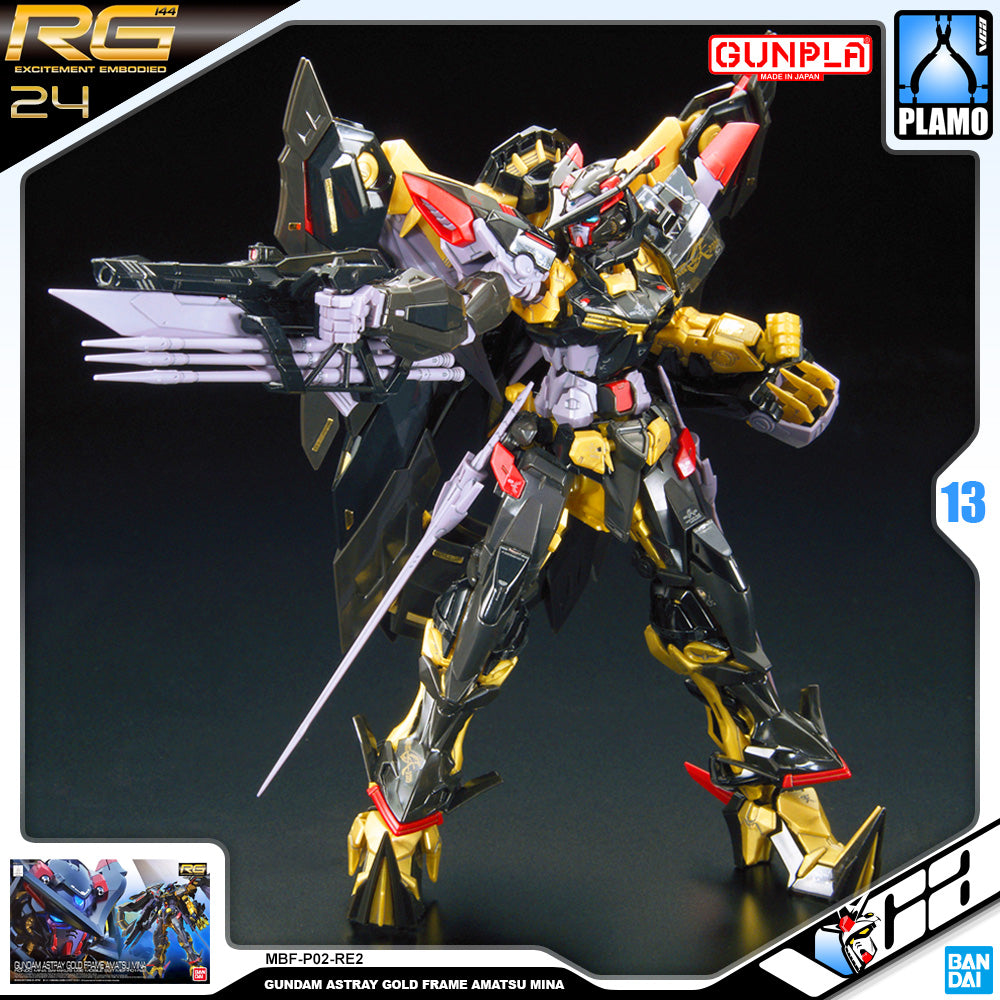 Bandai® Gunpla Real Grade RG 1/144 MBF-P02-RE2 GUNDAM ASTRAY GOLD FRAME AMATSU MINA VCA Singapore