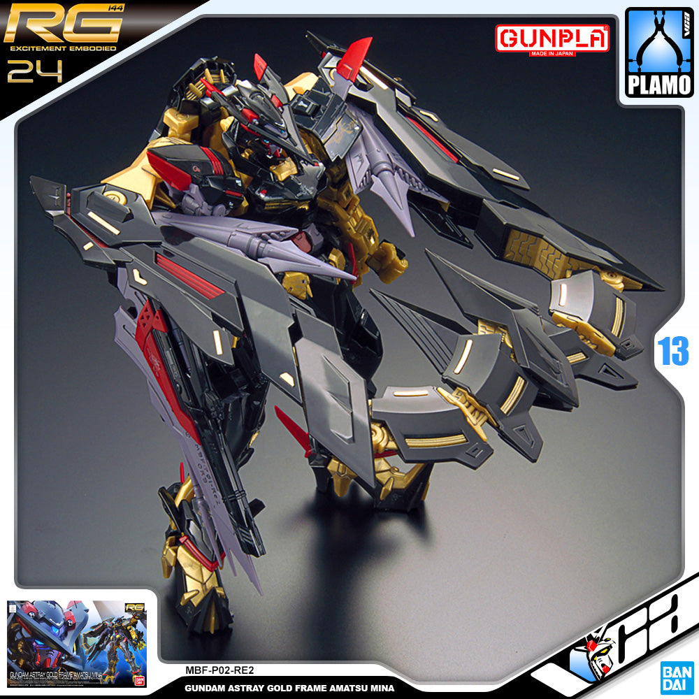 Bandai® Gunpla Real Grade RG 1/144 MBF-P02-RE2 GUNDAM ASTRAY GOLD FRAME AMATSU MINA VCA Singapore