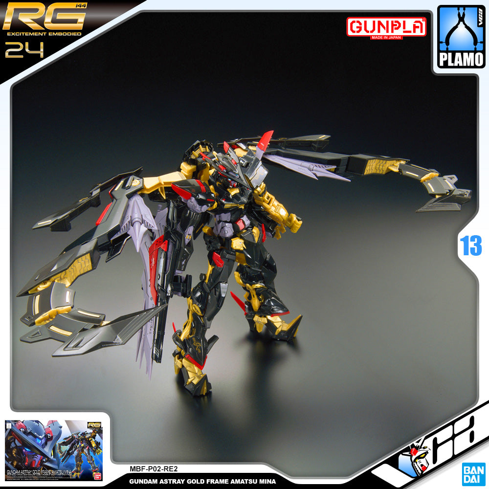 Bandai® Gunpla Real Grade RG 1/144 MBF-P02-RE2 GUNDAM ASTRAY GOLD FRAME AMATSU MINA VCA Singapore