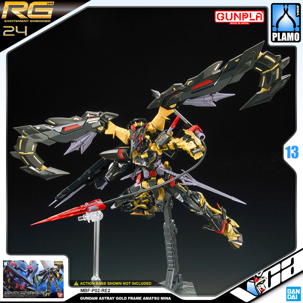Bandai® Gunpla Real Grade RG 1/144 MBF-P02-RE2 GUNDAM ASTRAY GOLD FRAME AMATSU MINA VCA Singapore