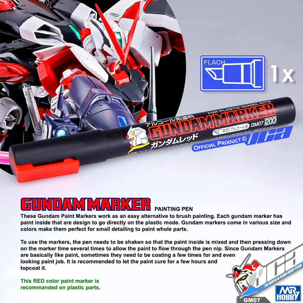 GSI CREOS MR GREY HOBBY GM07 Gundam Marker Painting Pen Red
