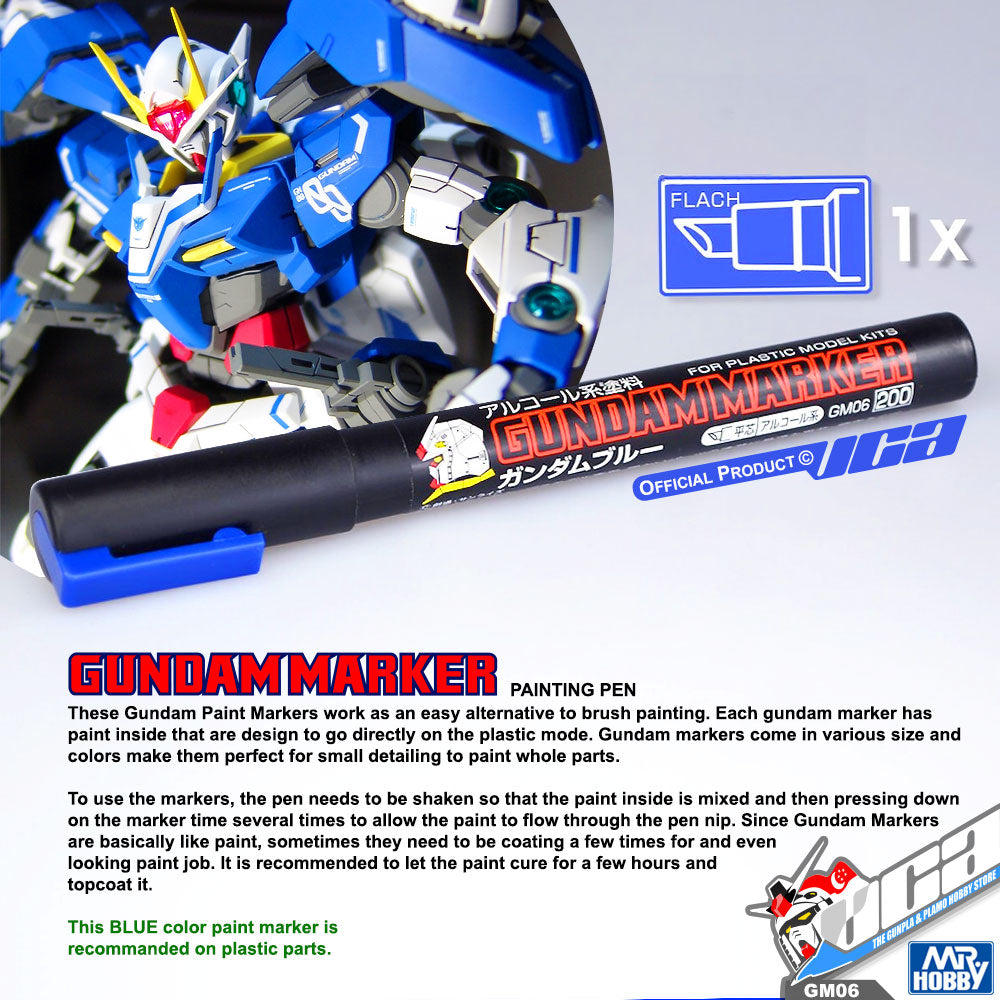 GSI CREOS MR GREY HOBBY GM06 Gundam Marker Painting Pen Blue