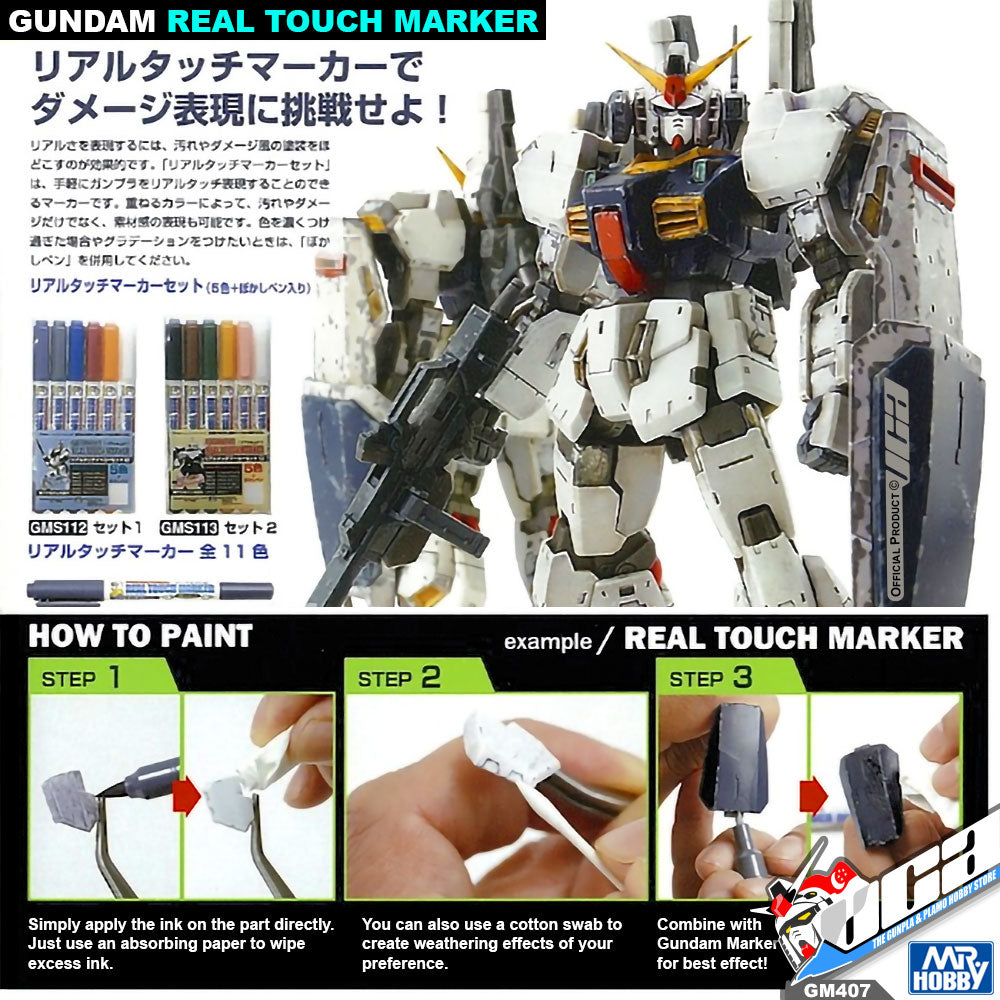 GSI CREOS MR HOBBY GM407 GUNDAM REAL TOUCH MARKER PAINT BROWN HOBBY PEN VCA GUNDAM SINGAPORE