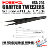 HOBBYCA HCA-204 CRAFTER TWEEZERS STRAIGHT C TYPE PLASTIC MODEL DECAL STICKER VCA GUNDAM