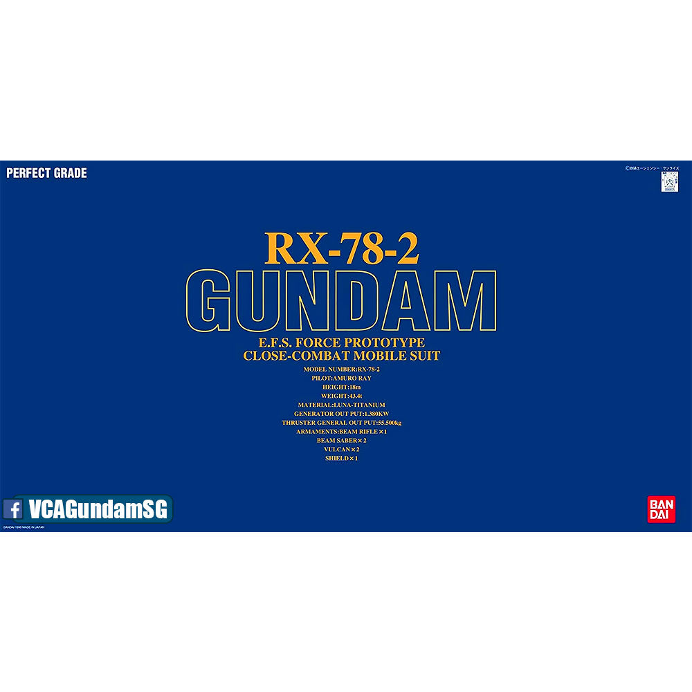 Bandai® Gunpla PG RX-78-2 GUNDAM Box Art